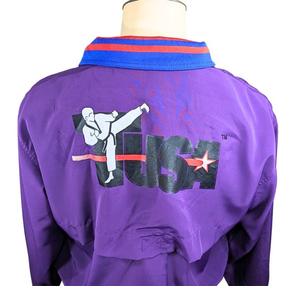 USA Karate Other - USA Karate Size M/L Purple Zip Up Vintage 80s Jacket Coat MINT